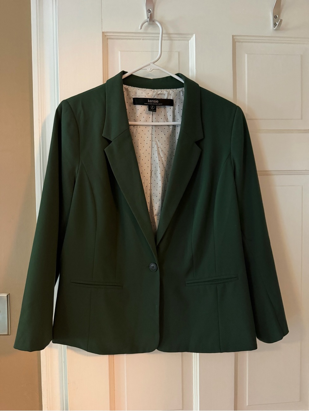 Kensie Forest Green Single-Button Blazer